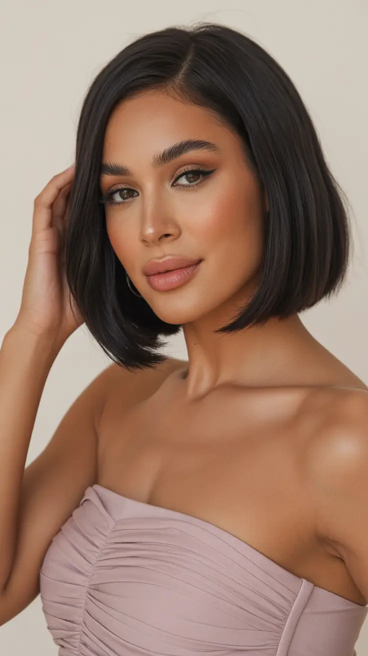Sleek bob hairstyle